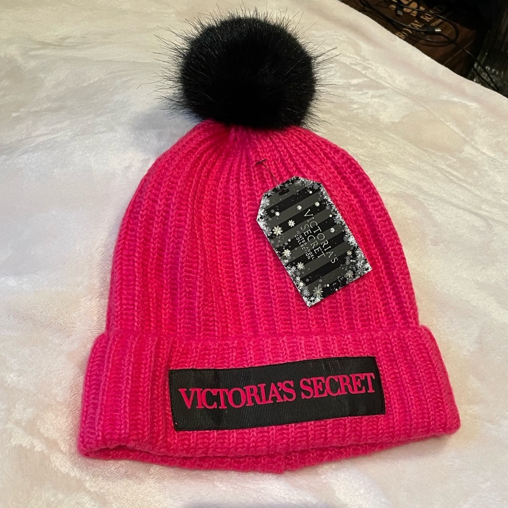 Hot Pink Victoria Secret Winter Angel Beanie
